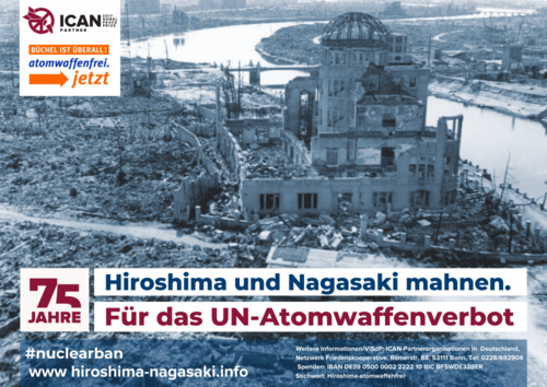 Dieses Motiv wollen wir rund um den Hiroshima-/Nagasakitag auf 75 Großflächen in 75 Städten zeigen. Hilf uns dabei!